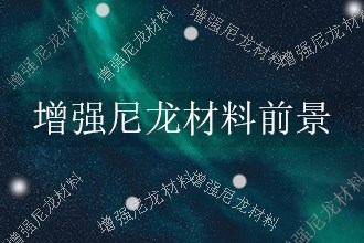 2024年增强尼龙材料发展前景 趋势预测